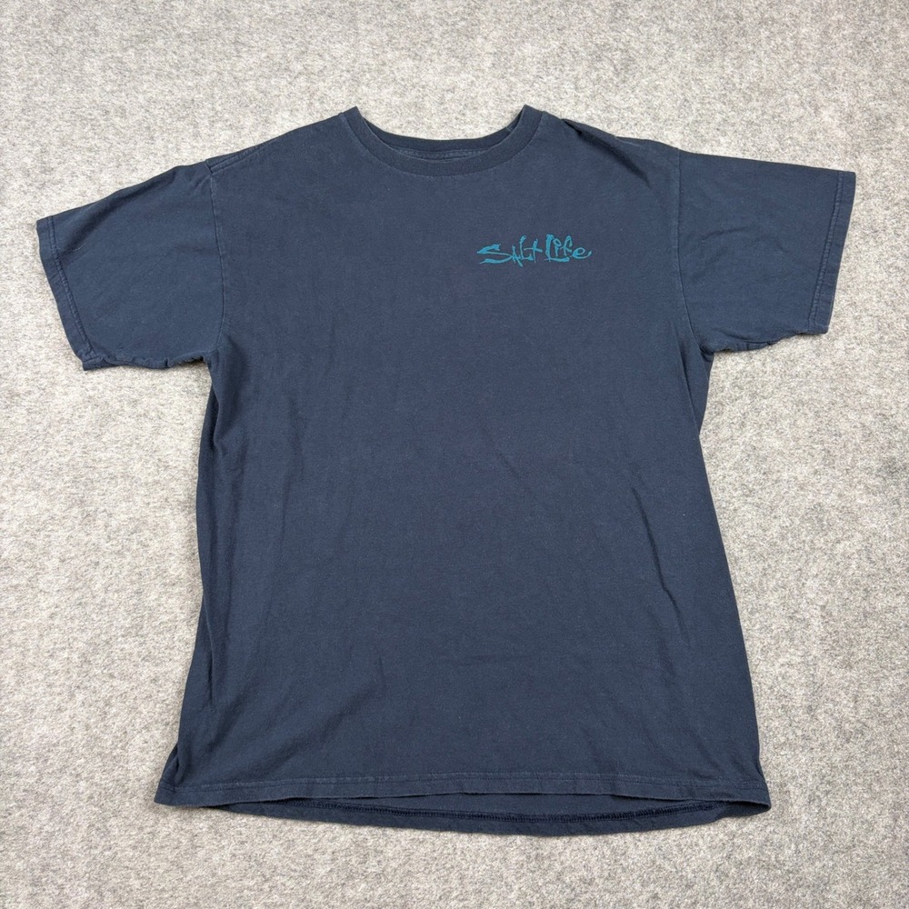 Salt Life T-Shirt Mens Medium Navy Blue Graphic Surf Beach Summer Outdoors Y2K